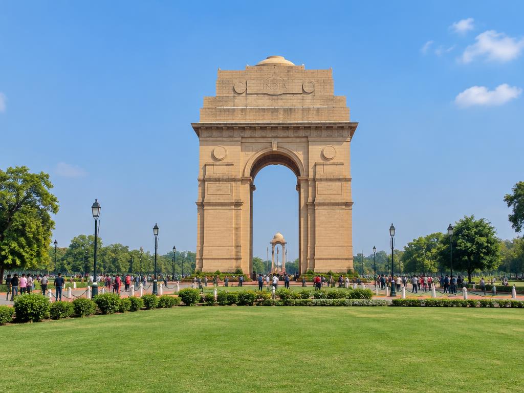 Illustrative view of India Gate in New Delhi